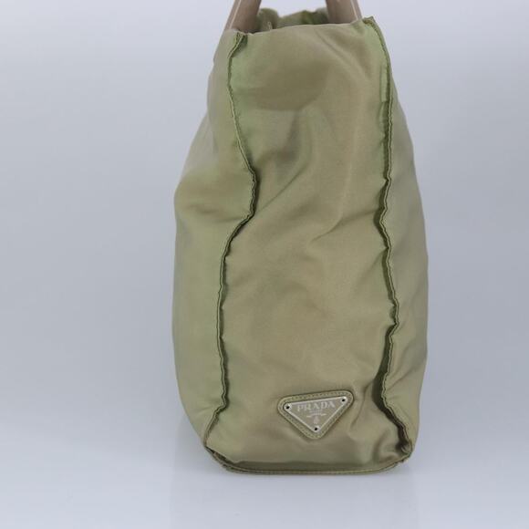 PRADA Tote Bag Nylon Plastic Beige Silver - Picture 3 of 16